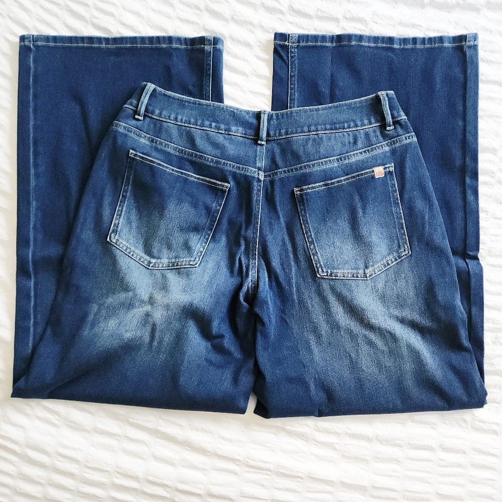 NWT HALARA Flex Asymmetric Wide Leg Jeans MEDIUM - Picture 6 of 12